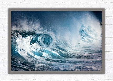 Waves. Framed picture print with a choice of frame colours. Beach seascape