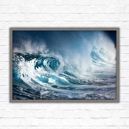 Waves. Framed picture print with a choice of frame colours. Beach seascape