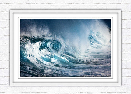 Waves. Framed picture print with a choice of frame colours. Beach seascape