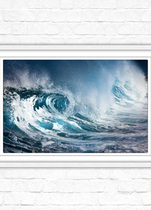 Waves. Framed picture print with a choice of frame colours. Beach seascape