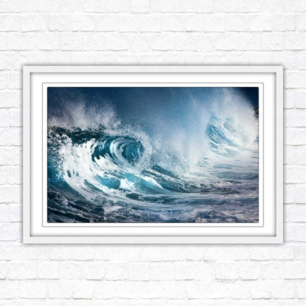 Waves. Framed picture print with a choice of frame colours. Beach seascape