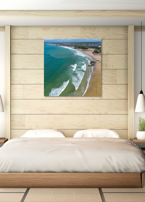 Newquay beaches and coastline. Aerial image of popular Cornish town canvas