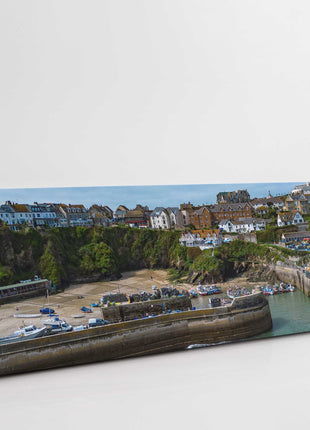 Newquay Harbour, Cornwall. Aerial view. Panoramic canvas picture print