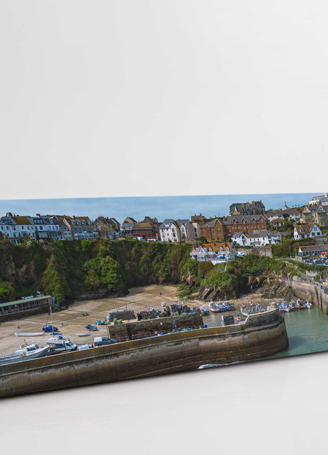 Newquay Harbour, Cornwall. Aerial view. Panoramic canvas picture print