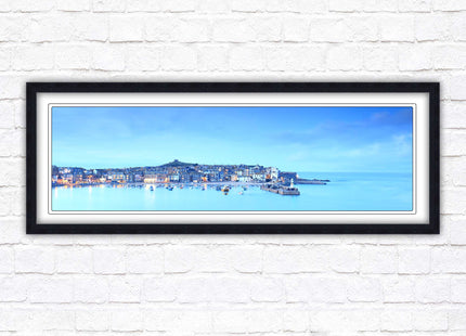 St Ives Harbour. Panoramic framed picture print, Cornwall beach scene. Choice