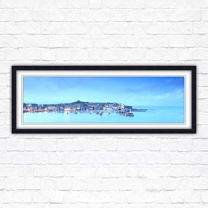 St Ives Harbour. Panoramic framed picture print, Cornwall beach scene. Choice