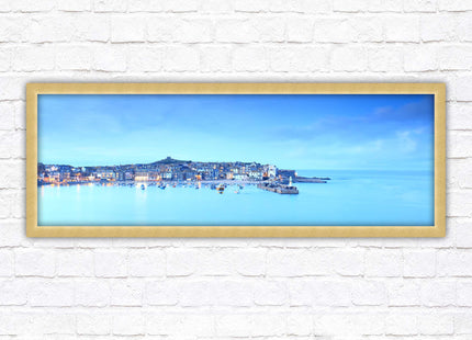 St Ives Harbour. Panoramic framed picture print, Cornwall beach scene. Choice