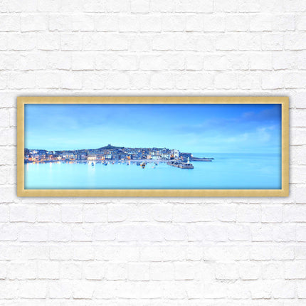 St Ives Harbour. Panoramic framed picture print, Cornwall beach scene. Choice
