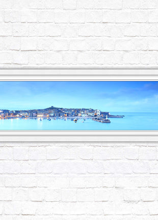 St Ives Harbour. Panoramic framed picture print, Cornwall beach scene. Choice