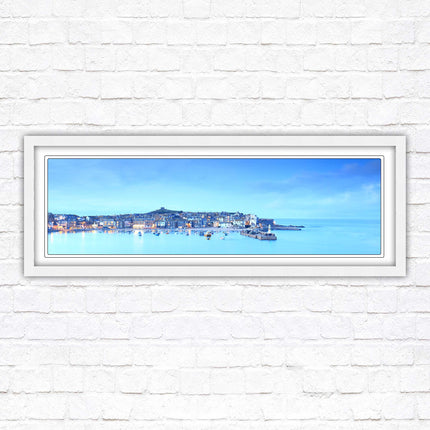St Ives Harbour. Panoramic framed picture print, Cornwall beach scene. Choice