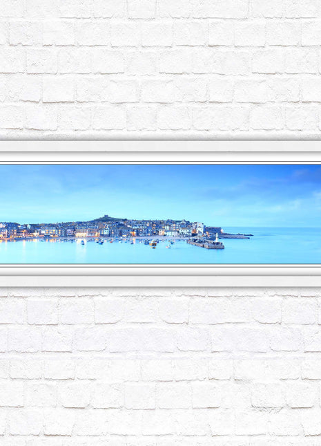 St Ives Harbour. Panoramic framed picture print, Cornwall beach scene. Choice