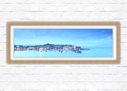 St Ives Harbour. Panoramic framed picture print, Cornwall beach scene. Choice