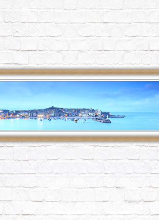 St Ives Harbour. Panoramic framed picture print, Cornwall beach scene. Choice