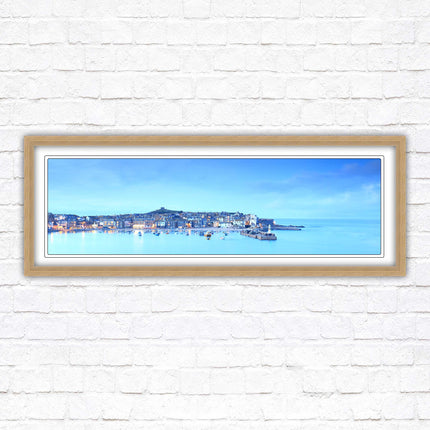 St Ives Harbour. Panoramic framed picture print, Cornwall beach scene. Choice