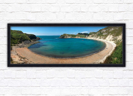 Lulworth cove, Dorset. Panoramic framed picture print jurassic coast dorset
