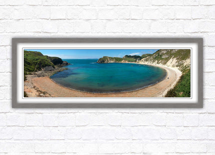 Lulworth cove, Dorset. Panoramic framed picture print jurassic coast dorset