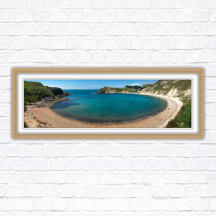 Lulworth cove, Dorset. Panoramic framed picture print jurassic coast dorset