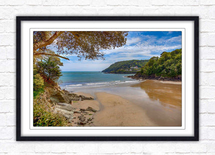 Salcombe beach picture frame and print devon ready to hand wall art home decor