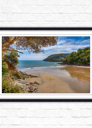Salcombe beach picture frame and print devon ready to hand wall art home decor