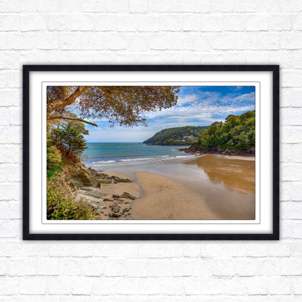 Salcombe beach picture frame and print devon ready to hand wall art home decor