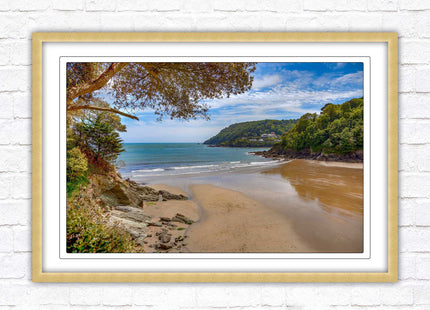 Salcombe beach picture frame and print devon ready to hand wall art home decor