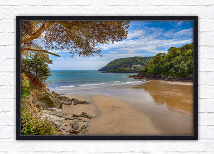 Salcombe beach picture frame and print devon ready to hand wall art home decor