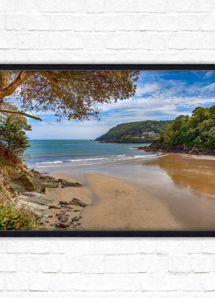 Salcombe beach picture frame and print devon ready to hand wall art home decor