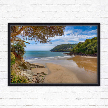 Salcombe beach picture frame and print devon ready to hand wall art home decor
