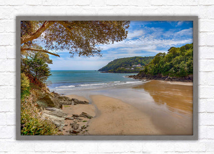 Salcombe beach picture frame and print devon ready to hand wall art home decor
