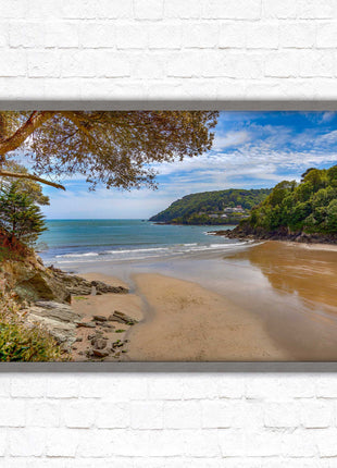 Salcombe beach picture frame and print devon ready to hand wall art home decor