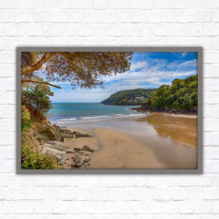 Salcombe beach picture frame and print devon ready to hand wall art home decor