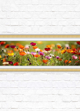 Wild flowers. Bright summer colours grass framed picture print choice frame