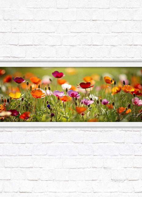 Wild flowers. Bright summer colours grass framed picture print choice frame