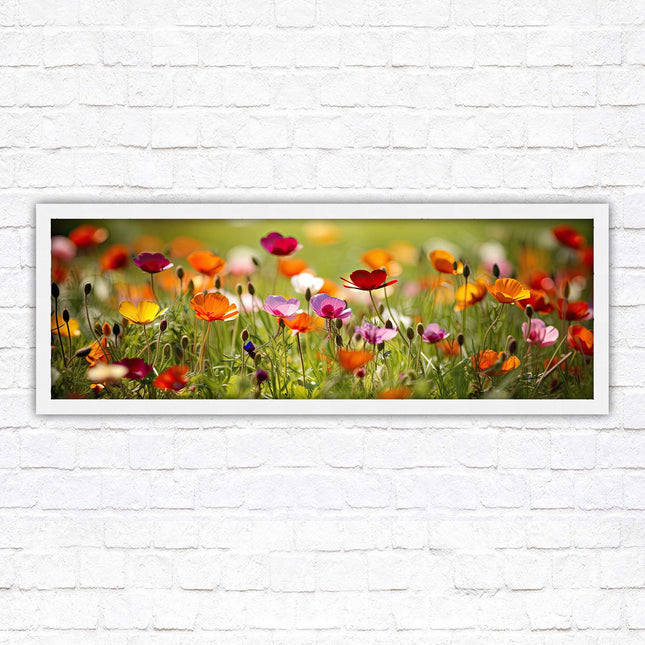 Wild flowers. Bright summer colours grass framed picture print choice frame