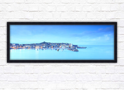 St Ives Harbour. Panoramic framed picture print, Cornwall beach scene. Choice