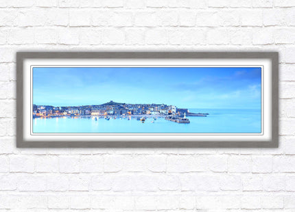 St Ives Harbour. Panoramic framed picture print, Cornwall beach scene. Choice