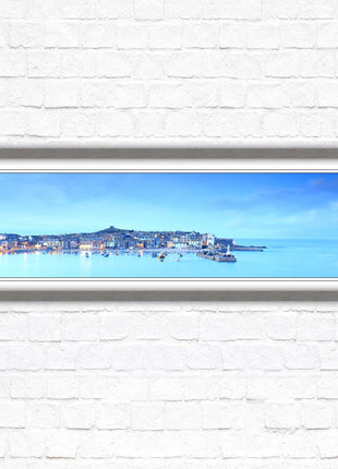 St Ives Harbour. Panoramic framed picture print, Cornwall beach scene. Choice