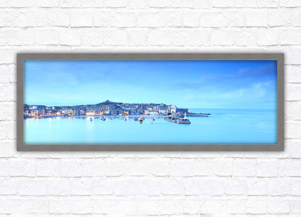 St Ives Harbour. Panoramic framed picture print, Cornwall beach scene. Choice