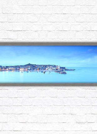 St Ives Harbour. Panoramic framed picture print, Cornwall beach scene. Choice