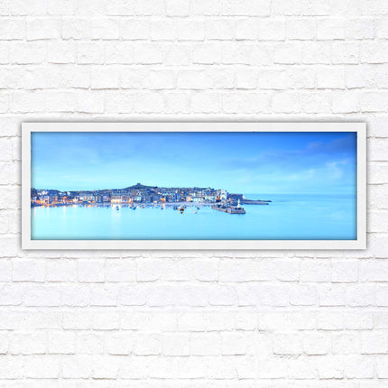 St Ives Harbour. Panoramic framed picture print, Cornwall beach scene. Choice