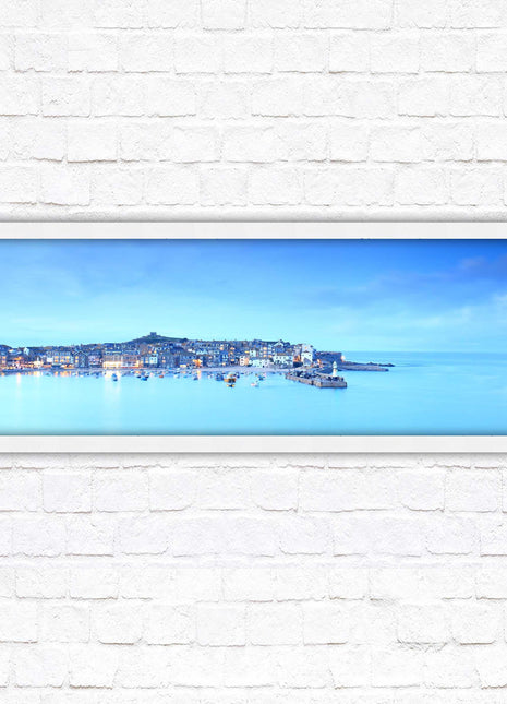 St Ives Harbour. Panoramic framed picture print, Cornwall beach scene. Choice