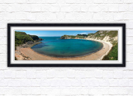 Lulworth cove, Dorset. Panoramic framed picture print jurassic coast dorset