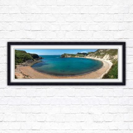 Lulworth cove, Dorset. Panoramic framed picture print jurassic coast dorset
