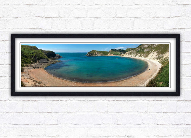 Lulworth cove, Dorset. Panoramic framed picture print jurassic coast dorset