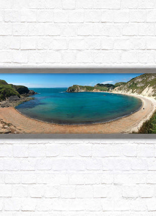 Lulworth cove, Dorset. Panoramic framed picture print jurassic coast dorset