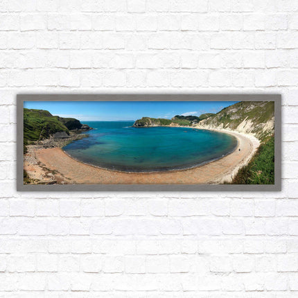Lulworth cove, Dorset. Panoramic framed picture print jurassic coast dorset