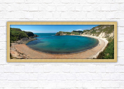 Lulworth cove, Dorset. Panoramic framed picture print jurassic coast dorset
