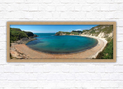 Lulworth cove, Dorset. Panoramic framed picture print jurassic coast dorset