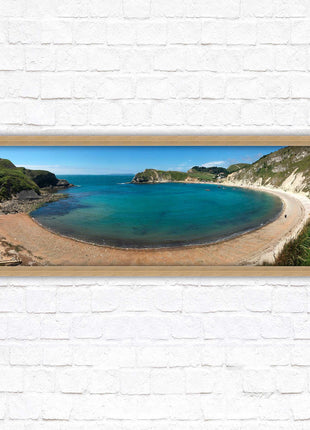 Lulworth cove, Dorset. Panoramic framed picture print jurassic coast dorset