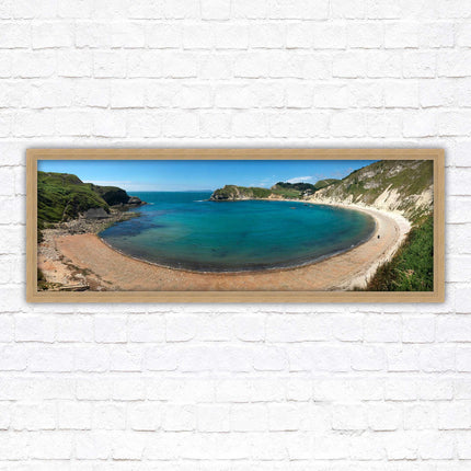 Lulworth cove, Dorset. Panoramic framed picture print jurassic coast dorset